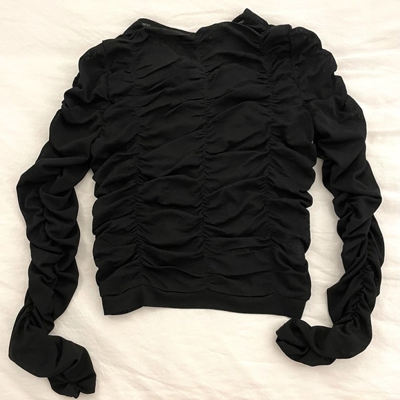 BCBGeneration Ruched Button Up Top - Picture 2 of 3